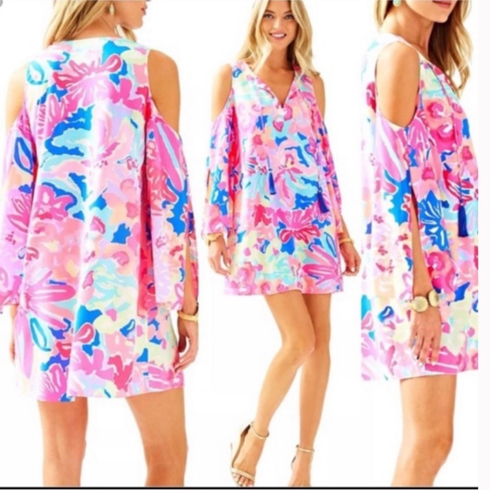 Lilly Pulitzer Benicia cold shoulder dress EUC size XS